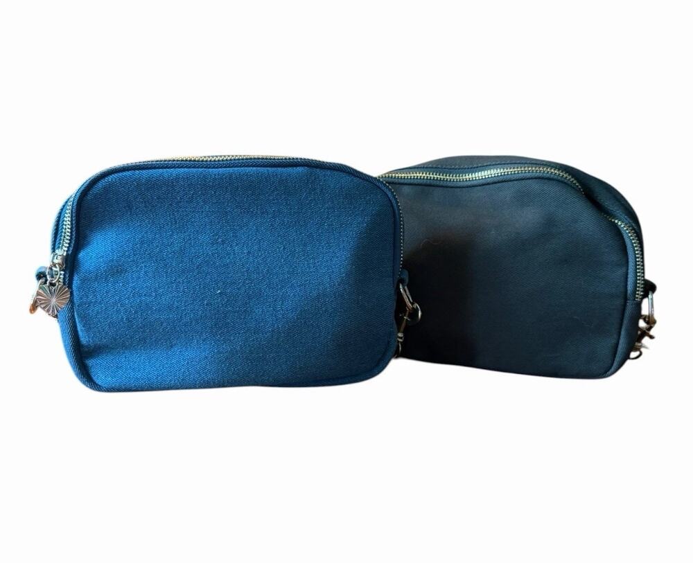 Denim Crossbody Belt Bag Bundle Blue & Green Camo Streetwear Festival Travel Bag